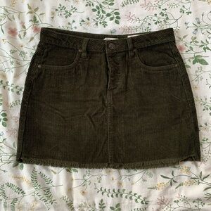 Indigo Rein Olive Corduroy Mini Skirt